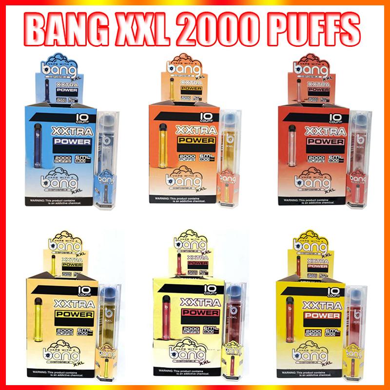 Bang XXL Wegwerp Vape Pen Elektronische Sigaretten Apparaat 800mAh Batterij 6 ml Pods Lege Originele Dampen 2000 Puffs Kit Groothandel
